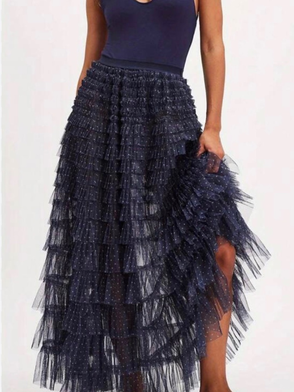 Free people return of the ruffle skirt size medium new